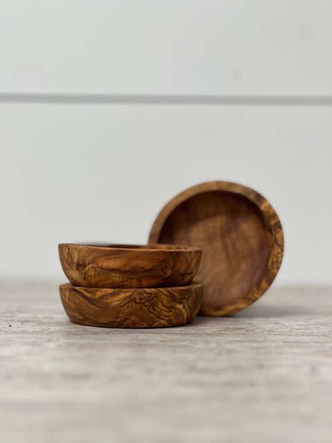 Naturally Med Olive Wood Dipping Bowl Set (x3)