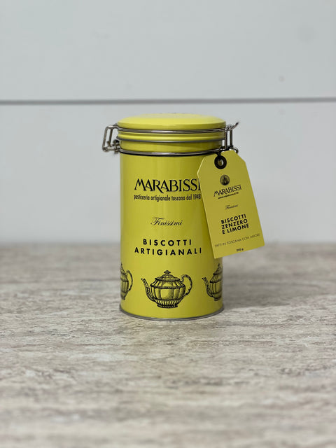 Marabissi Lemon & Ginger Artisan Biscotti (Tin), 200g