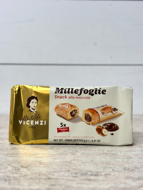 Vicenzi Millefoglie Puff Pastry Rolls Filled With Hazelnut Cream, 125g