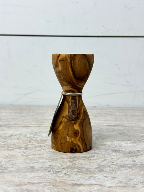 Naturally Med Olive Wood Medium Candlestick Holder