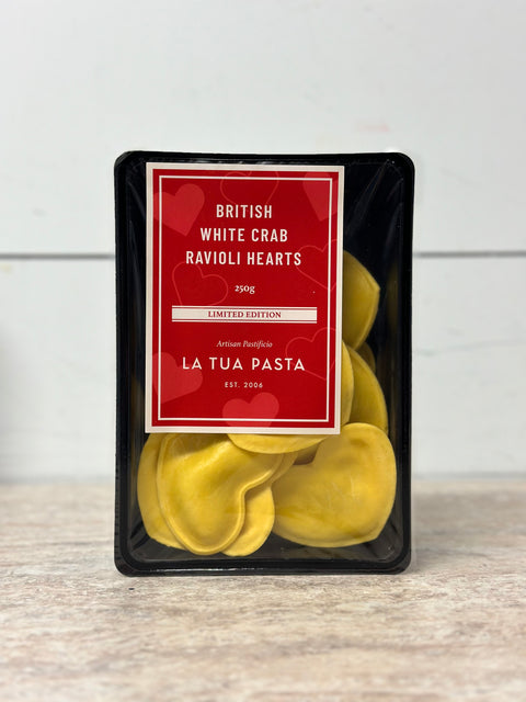 La Tua Pasta Filled Ravioli Hearts With British White Crab, 250g