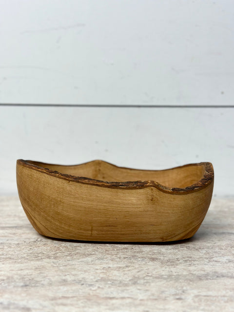 Naturally Med Olive Wood Rustic Serving Bowl 27cm