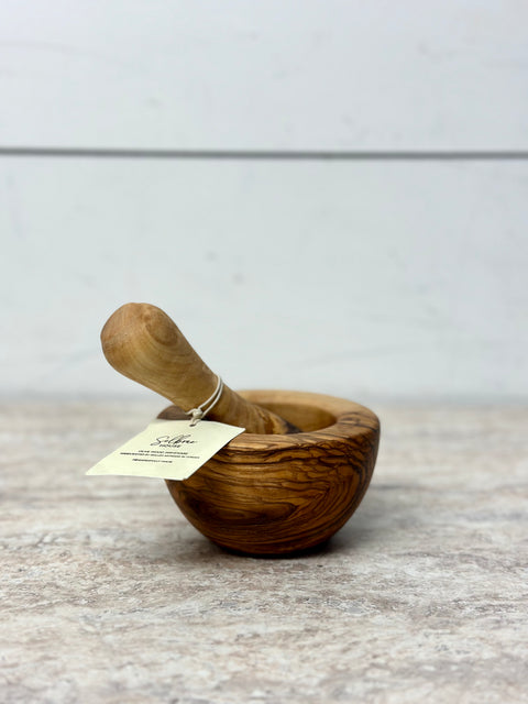 Naturally Med Olive Wood Pestle & Mortar Set