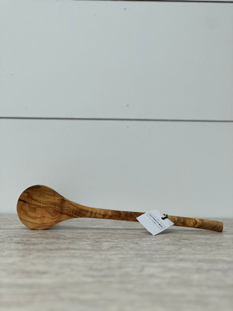 Naturally Med Olive Wood Round Spoon, 30cm