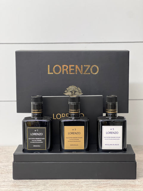 Lorenzo Gift Box (Cerasuola/Biancolilla/Nocellara Del Belice), Extra Virgin Olive Oil, 3x500ml