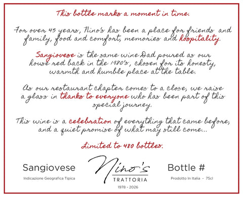 Nino’s Final Chapter Rosso, 750ml